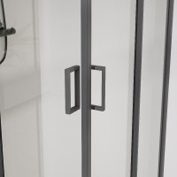 Душевой уголок Vincea City VSS-5CT900CLGM, 90 x 90 см, стекло прозрачное, профиль вороненая сталь, gunmetal