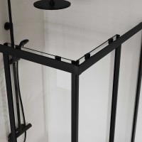 Душевой уголок Vincea City VSS-5CT9010CLB, 100 x 90 см, стекло прозрачное, профиль черный