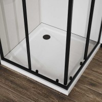 Душевой уголок Vincea City VSS-5CT9010CLB, 100 x 90 см, стекло прозрачное, профиль черный