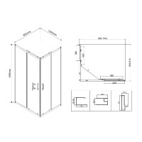 Душевой уголок Vincea City VSS-5CT9010MT, 100 x 90 см, стекло текстурное, профиль хром