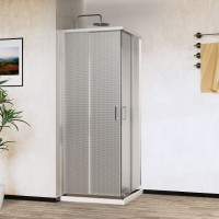 Душевой уголок Vincea City VSS-5CT9010MT, 100 x 90 см, стекло текстурное, профиль хром