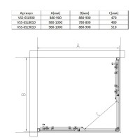 Душевой уголок Vincea Slim VSS-6SL900CLB, 90 x 90 см, стекло прозрачное, профиль черный