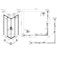 Душевой уголок Vincea Ultima VSS-7UL1010CL, 100 x 100 см, стекло прозрачное, профиль хром
