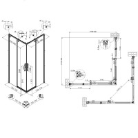 Душевой уголок Vincea Ultima VSS-7UL8080CL, 80 x 80 см, стекло прозрачное, профиль хром