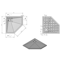 Душевой поддон Vincea 90 x 90 x 2.5 см, пятиугольный, серый, VST-4SP9090G