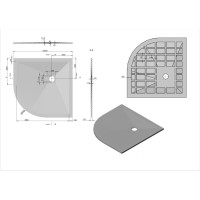 Душевой поддон Vincea 100 x 100 см, четверть круга, искусственный камень, антрацит, VST-4SQ1010A