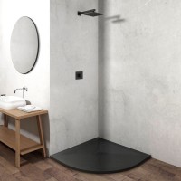 Душевой поддон Vincea 100 x 100 см, четверть круга, искусственный камень, антрацит, VST-4SQ1010A