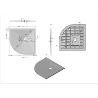 Душевой поддон Vincea 90 x 90 x 2.5 см, серый, VST-4SQ9090G