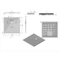 Душевой поддон Vincea VST-4SR 100 х 100 см, прямоугольный, серый, VST-4SR1010G