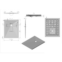 Душевой поддон Vincea 100 x 80 x 2.5 см, серый, VST-4SR8010G
