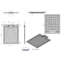 Душевой поддон Vincea VST-4SRL 100 х 80 см, прямоугольный, серый, VST-4SRL8010G