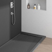 Душевой поддон Vincea VST-4SRL 120 х 80 см, прямоугольный, антрацит, VST-4SRL8012A