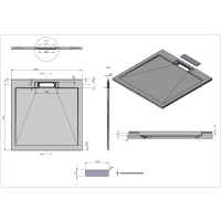 Душевой поддон Vincea VST-4SRL 90 х 90 см, квадратный, серый, VST-4SRL9090G