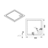 Душевой поддон Vincea 90 x 90 см, квадратный, акриловый, белый, VST-5AS-9090