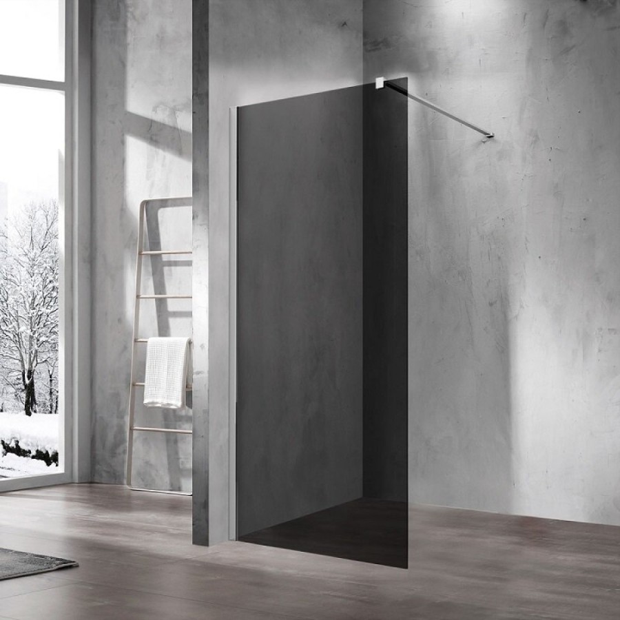 Душевая стенка Vincea Walk In 100 см, стекло тонированное, профиль хром, VSW-1H100CG