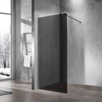 Душевая стенка Vincea Walk-In 100 см со свободным входом, стекло тонированное, профиль воронёная сталь, gunmetal, VSW-1H100CGGM