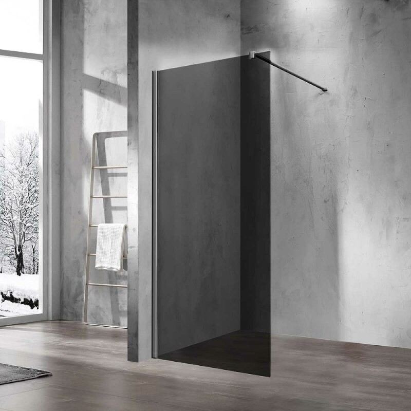 Душевая стенка Vincea Walk-In 100 см со свободным входом, стекло тонированное, профиль воронёная сталь, gunmetal, VSW-1H100CGGM