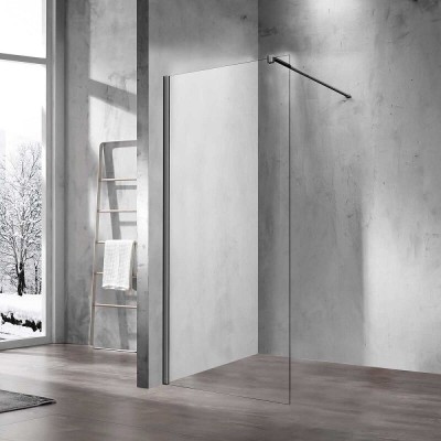 Душевая стенка Vincea Walk-In 100 см со свободным входом, стекло прозрачное, профиль воронёная сталь, gunmetal, VSW-1H100CLGM