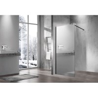 Душевая стенка со свободным входом Vincea Walk-In VSW-1H100MRB, 100 см, стекло зеркальное, профиль черный