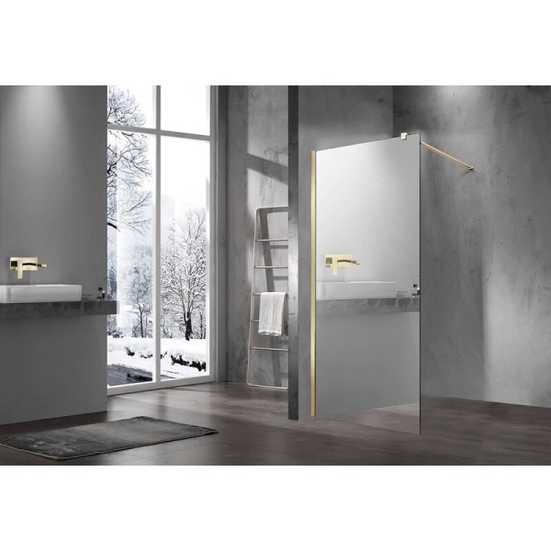 Душевая стенка Vincea Walk-In VSW-1H100MRG, 100 см, стекло зеркальное, профиль золото матовое