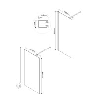 Душевая стенка Vincea Walk-In VSW-1H100MRG, 100 см, стекло зеркальное, профиль золото матовое