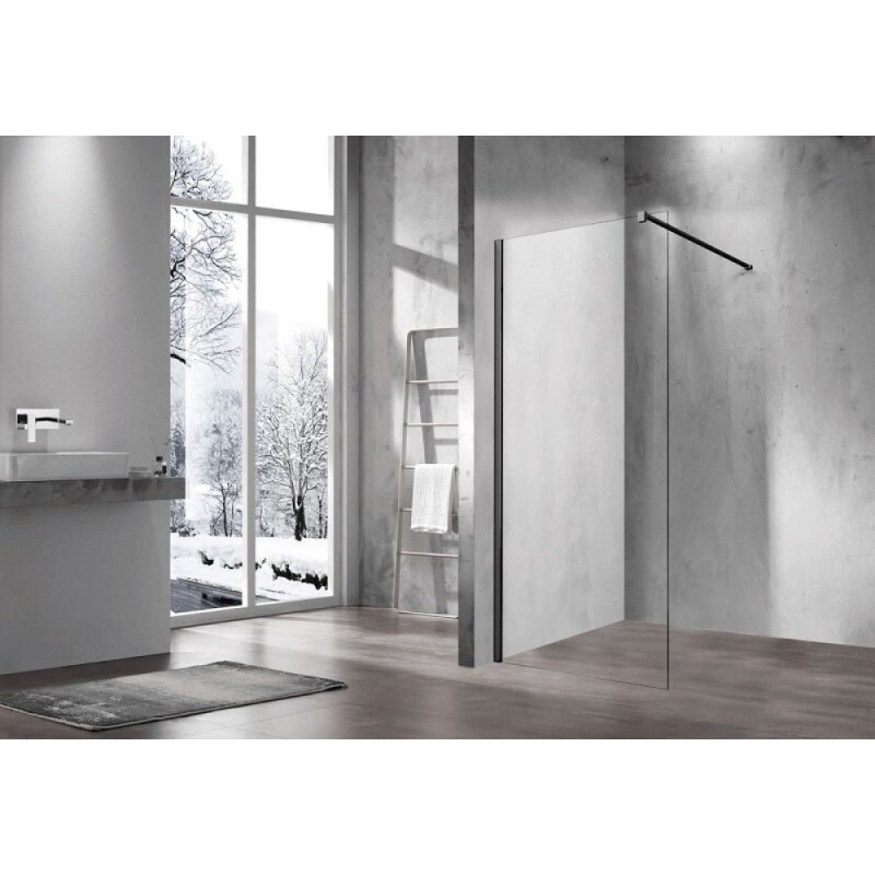 Душевая стенка Vincea Walk-In 110 см, стекло прозрачное, профиль черный, VSW-1H110CLB