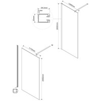 Душевая стенка Vincea Walk In 120 см, стекло тонированное, профиль хром, VSW-1H120CG