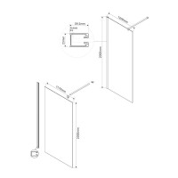 Душевая стенка Vincea Walk In VSW-1H120CLBN, 120 см, со свободным входом, стекло прозрачное, профиль брашированный никель