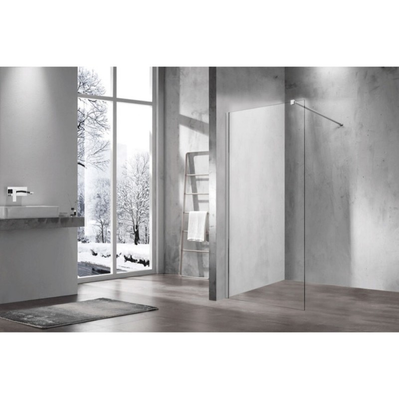 Душевая стенка Vincea Walk-In 70 см со свободным входом, стекло прозрачное, профиль хром, VSW-1H700CL
