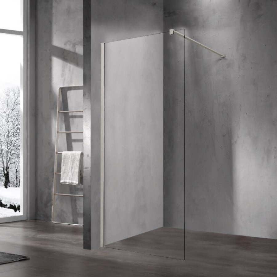 Душевая стенка Vincea Walk-In VSW-1H700CLBN, 70 см, со свободным входом, стекло прозрачное, профиль брашированный никель