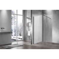 Душевая стенка Vincea Walk-In 70 см со свободным входом, стекло прозрачное, профиль воронёная сталь, gunmetal, VSW-1H700CLGM