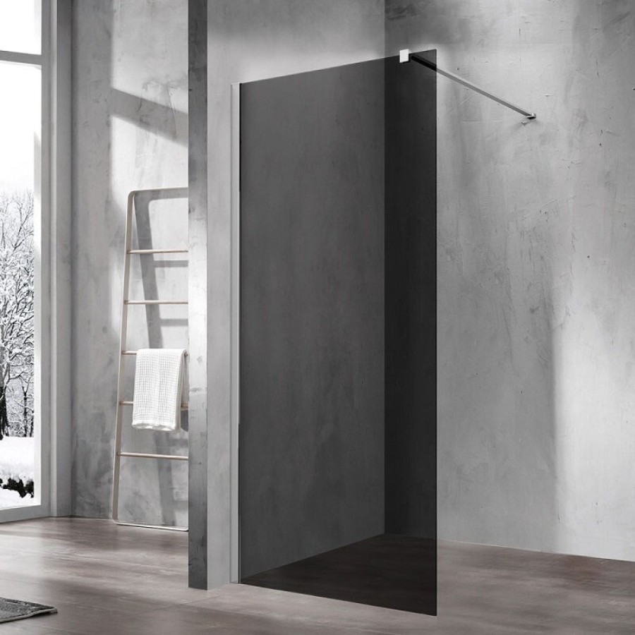 Душевая стенка Vincea Walk In 80 см, стекло тонированное, профиль хром, VSW-1H800CG