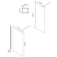 Душевая стенка Vincea Walk In 80 см, стекло тонированное, профиль хром, VSW-1H800CG