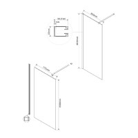 Душевая стенка Vincea Walk In VSW-1H800CLBN, 80 см, со свободным входом, стекло прозрачное, профиль брашированный никель