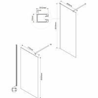 Душевая стенка Vincea Walk-In 80 см со свободным входом, стекло зеркальное, профиль воронёная сталь, gunmetal, VSW-1H800MRGM