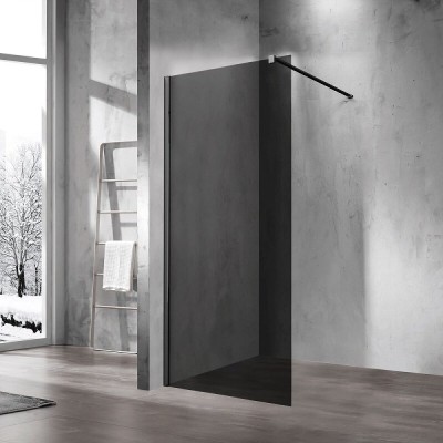Душевая стенка Vincea Walk In 90 см, стекло тонированное, профиль чёрный матовый, VSW-1H900CGB