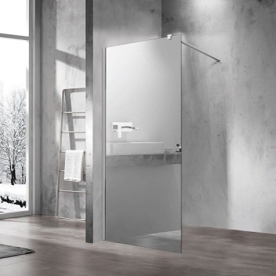 Душевая стенка Vincea Walk In 90 см, стекло зеркальное, профиль хром, VSW-1H900MR