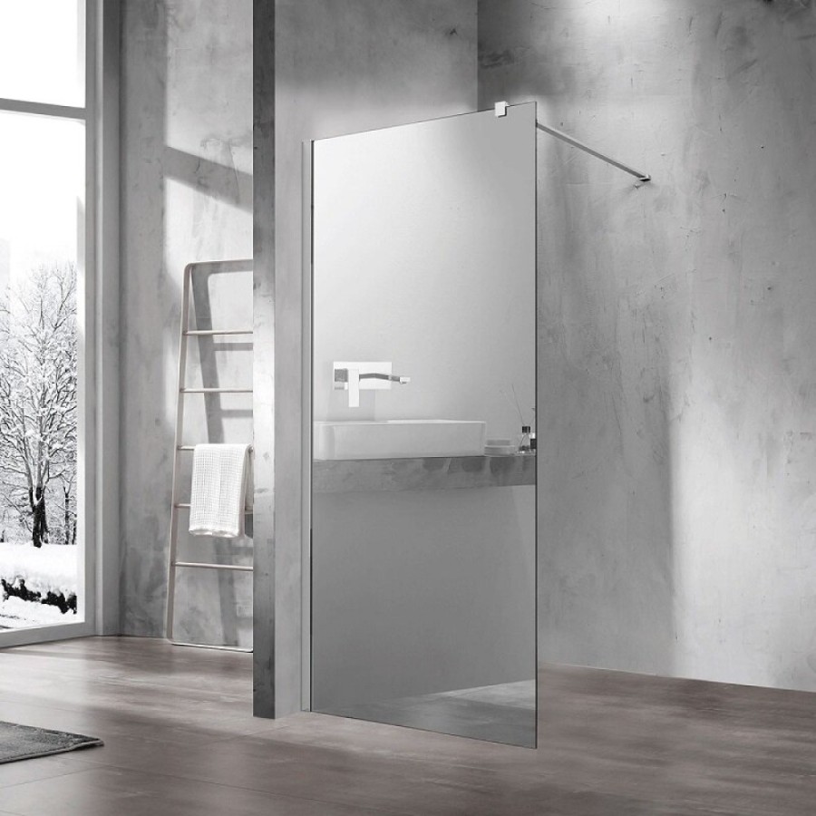 Душевая стенка Vincea Walk In 90 см, стекло зеркальное, профиль хром, VSW-1H900MR