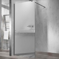 Душевая стенка Vincea Walk-In 90 см со свободным входом, стекло зеркальное, профиль воронёная сталь, gunmetal, VSW-1H900MRGM