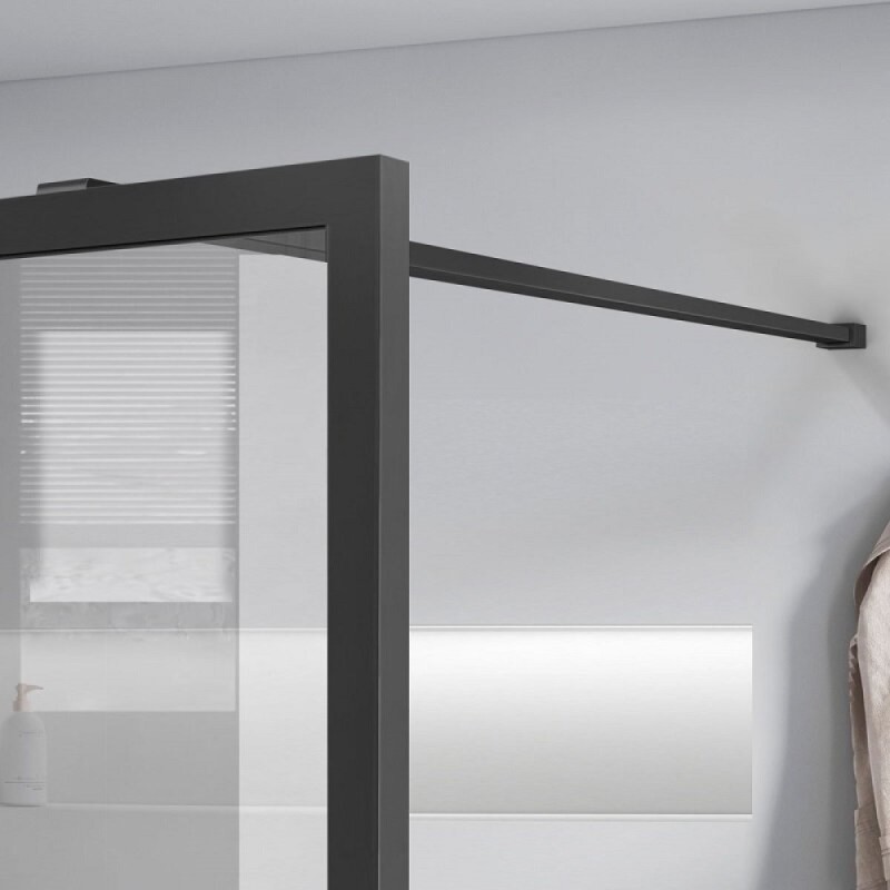 Душевая стенка Vincea Walk-In, 80 см, стекло прозрачное/рифленое, профиль воронёная сталь, gunmetal, VSW-1HC800CFGM