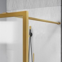 Душевая стенка Vincea Walk In 100 см, стекло рифленое, профиль брашированное золото, VSW-1HP100FLBG