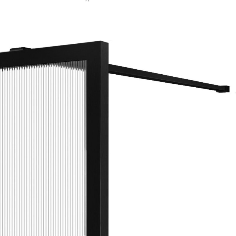 Душевая стенка со свободным входом Vincea Walk in HP Art VSW-1HP120FLB, 120 см, стекло рифленое, профиль черный матовый