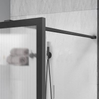 Душевая стенка со свободным входом Vincea Walk in HP Art VSW-1HP800FLGM, 80 см, стекло рифленое, профиль вороненая сталь, gunmetal