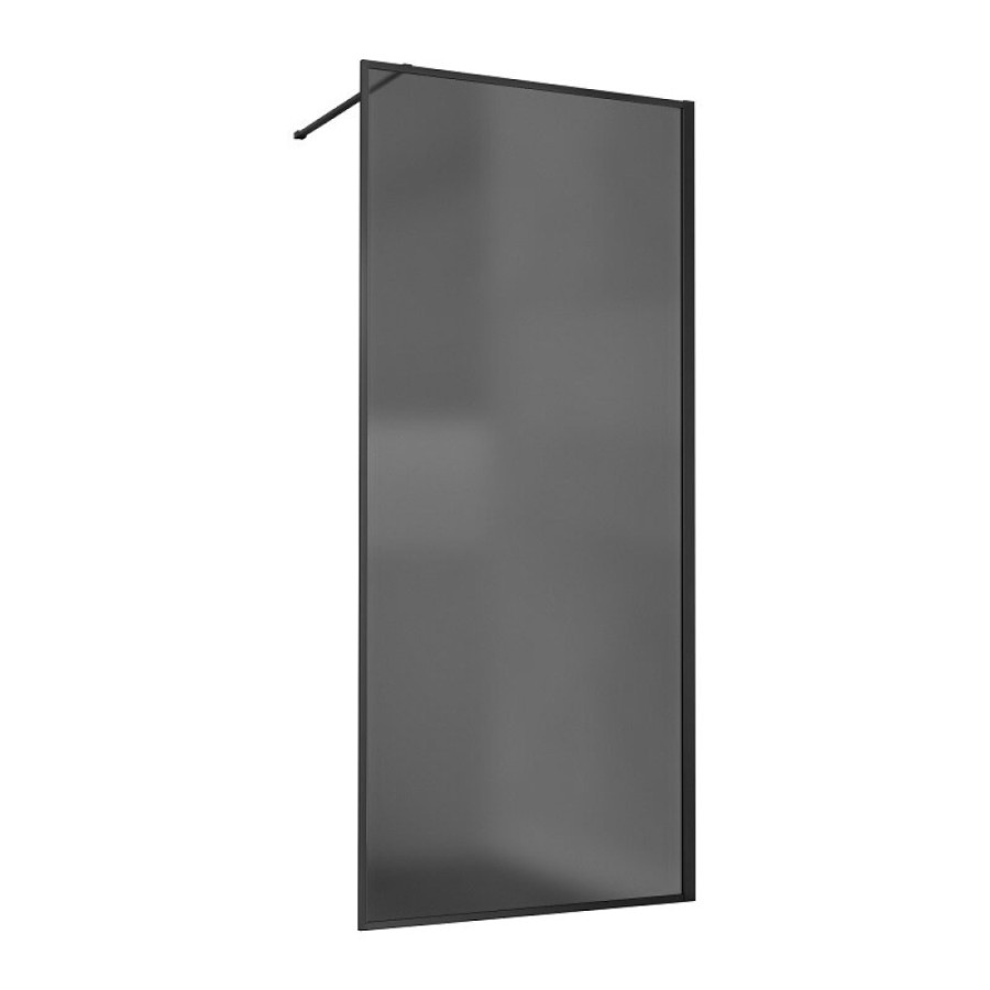 Душевая стенка Vincea Walk In VSW-1HP900GFB, 90 см, стекло матовое тонированное, профиль черный матовый