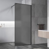 Душевая стенка Vincea Walk In VSW-1HP900GFB, 90 см, стекло матовое тонированное, профиль черный матовый