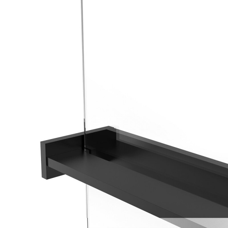 Душевая стенка со свободным входом Vincea Walk In VSW-1HR100MRB, 100 см, стекло зеркальное, профиль черный