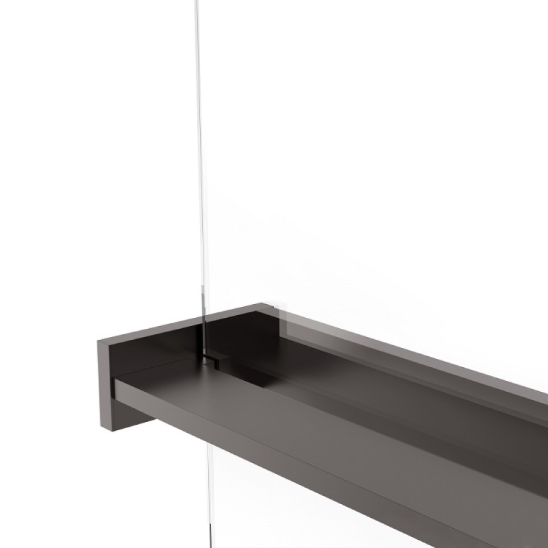Душевая стенка со свободным входом Vincea Walk In VSW-1HR100MRGM, 100 см, стекло зеркальное, профиль вороненая сталь