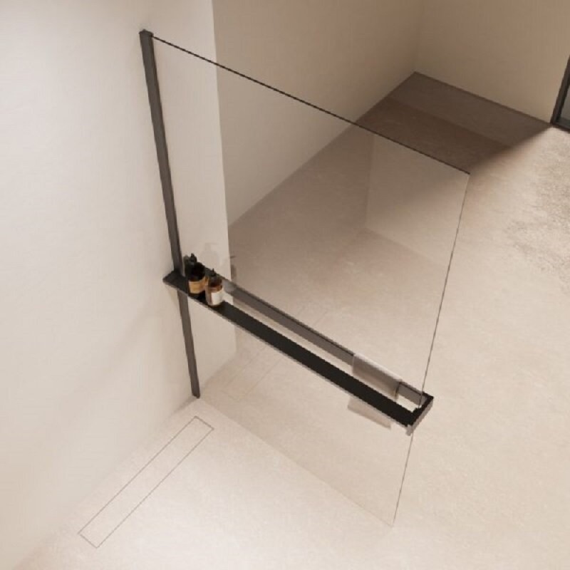 Душевая стенка со свободным входом Vincea Walk In VSW-1HR110CLGM, 110 см, стекло прозрачное, профиль вороненая сталь