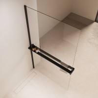 Душевая стенка со свободным входом Vincea Walk In VSW-1HR120CLB, 120 см, стекло прозрачное, профиль черный