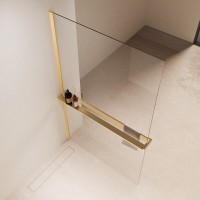 Душевая стенка со свободным входом Vincea Walk In VSW-1HR120CLG, 120 см, стекло прозрачное, профиль золото матовый